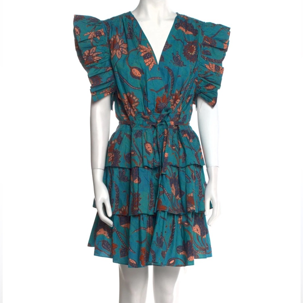 ULLA JOHNSON Sena Ruffled Cotton
Mini Dress 2